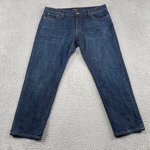 Lucky Brand Jeans Mens 40x30 Blue 221 Straight Dark Wash Stretch Denim